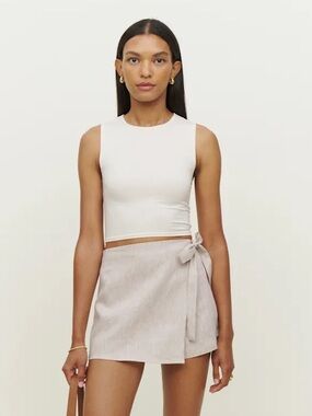 Women’s Reformation Eva Linen Skort Oatmeal Size 6 Great condition